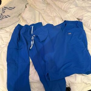 Figs Royal Blue Scrub SET